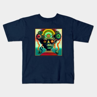 Retro Trippy Music Speakers Zombie 60s Style Kids T-Shirt